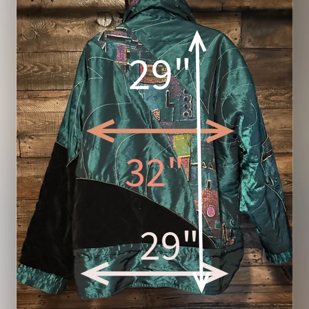 Vintage Mulberry Street Geometric Patchwork Oversized Coat/Jacket - Picture 14 of 14